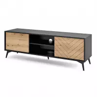 Szafka RTV Diamond RTV154 dąb evoke/czarny