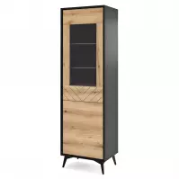 Witryna Diamond W54 dąb evoke/czarny