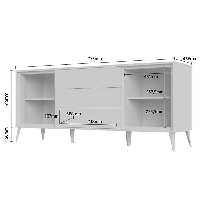 Komoda VidaK23 lakierowane pacific walnut/crystal white