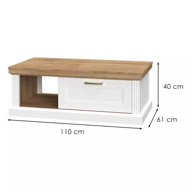 Ława Tara KLS white/pacific walnut,2