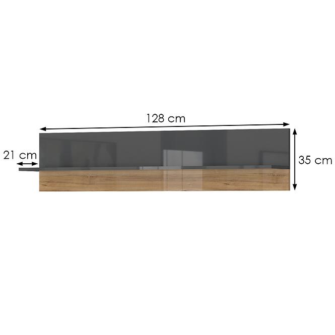 Półka Onyx VP128/ON lakierowana anthracite/pacific walnut