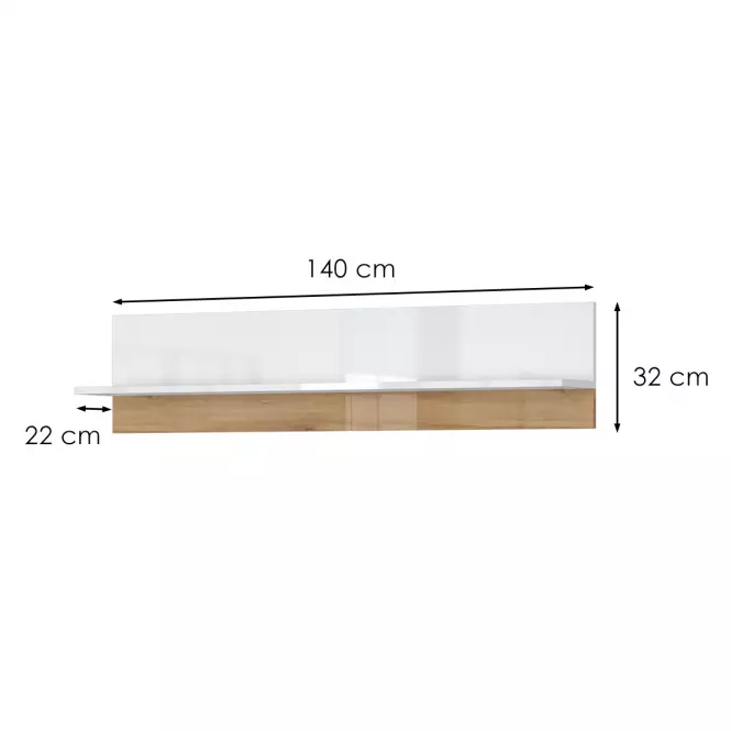 Półka Vida VP lakierowane pacific walnut/crystal white