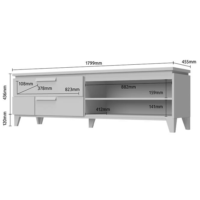 Szafka RTV Brio TV lakierowane pacific walnut/crystal white