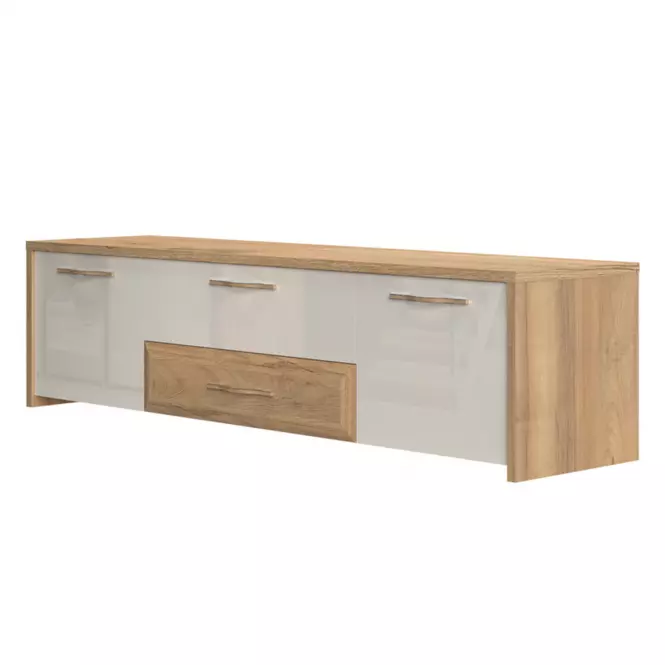 Szafka RTV Gala TV184-2K2F/GL lakierowana pacific walnut/beige