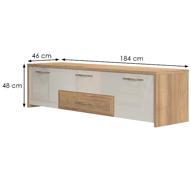 Szafka RTV Gala TV184-2K2F/GL lakierowana pacific walnut/beige