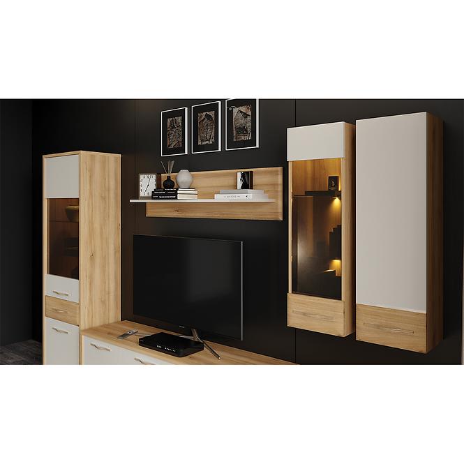 Szafka RTV Gala TV184-2K2F/GL lakierowana pacific walnut/beige