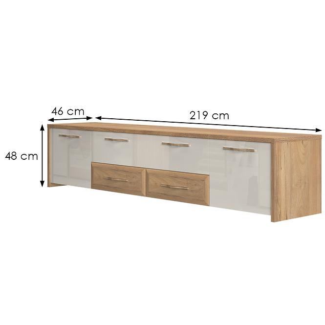 Szafka RTV Gala TV220-2K4F/GL lakierowana pacific walnut/beige