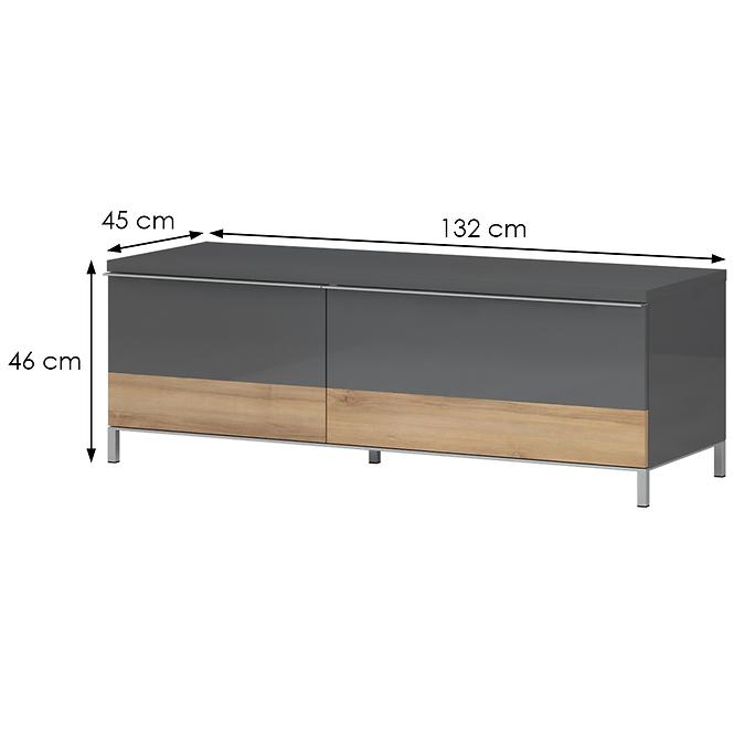 Szafka RTV Onyx TV130-1K1F/ON lakierowana anthracite/pacific walnut