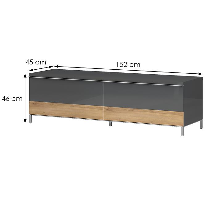 Szafka RTV Onyx TV150-2F/ON lakierowana anthracite/pacific walnut