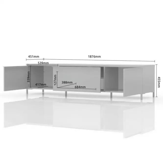 Szafka RTV Onyx TV180-2K1F/ON lakierowana anthracite/pacific walnut