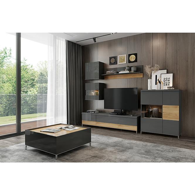 Szafka RTV Onyx TV180-2K1F/ON lakierowana anthracite/pacific walnut