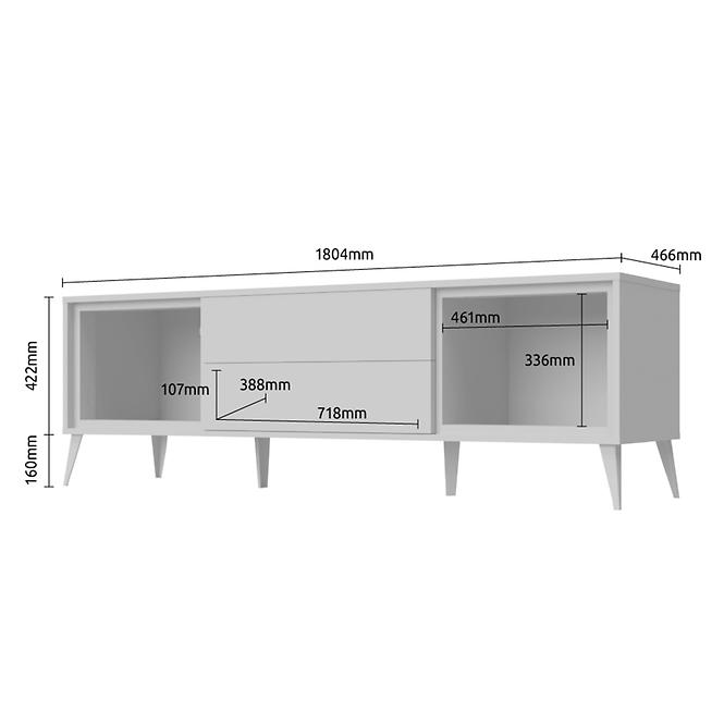 Szafka RTV Vida TV lakierowane pacific walnut/crystal white