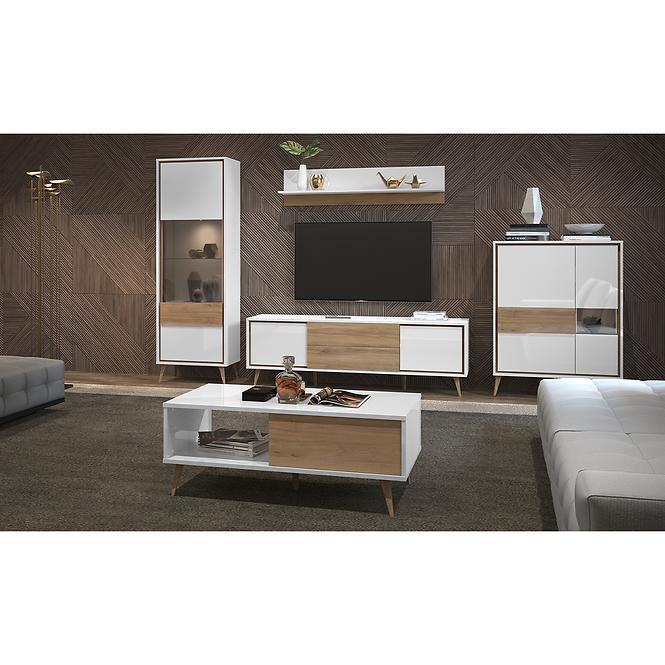 Szafka RTV Vida TV lakierowane pacific walnut/crystal white