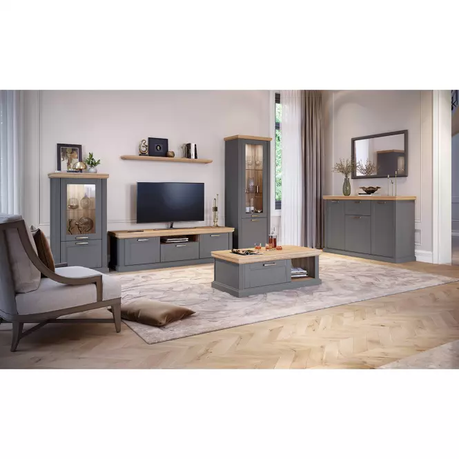 Szafka RTV Tara TV2K1F graphite/pacific walnut