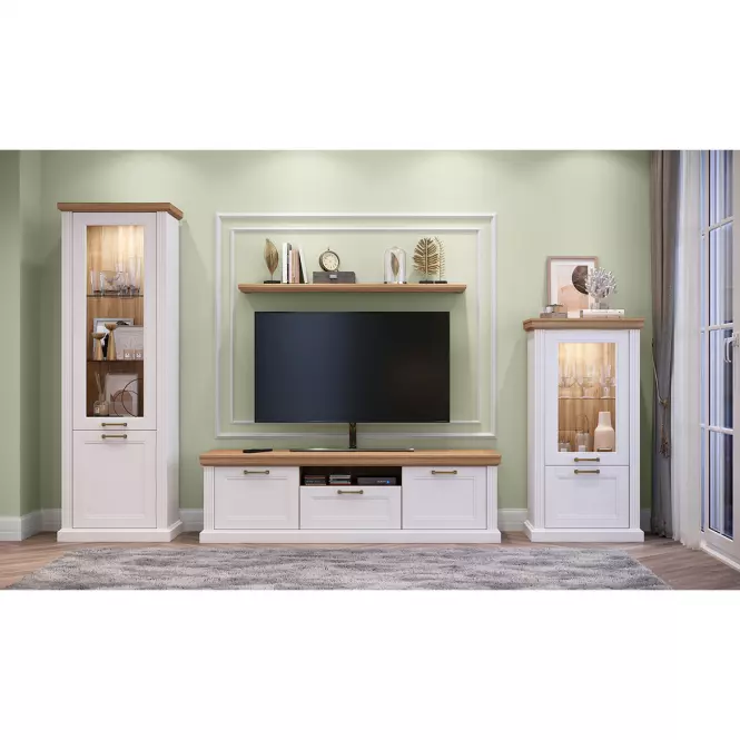 Szafka RTV Tara TV2K1F white/pacific walnut
