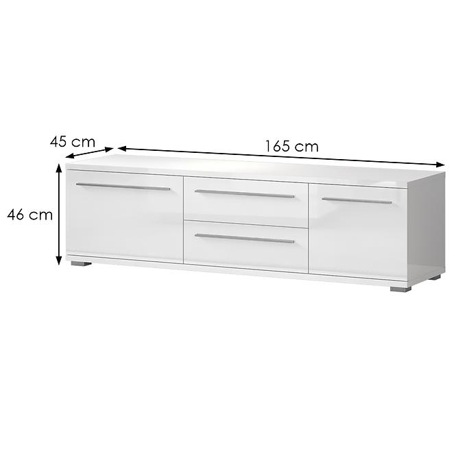 Szafka RTV Piano TV165-2K2F/PN-70/KA/70 lakierowane crystal white