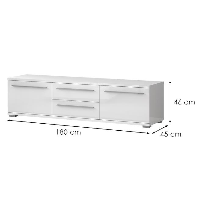 Szafka RTV Piano TV180-2K2F/PN-70/KA/70 lakierowane crystal white