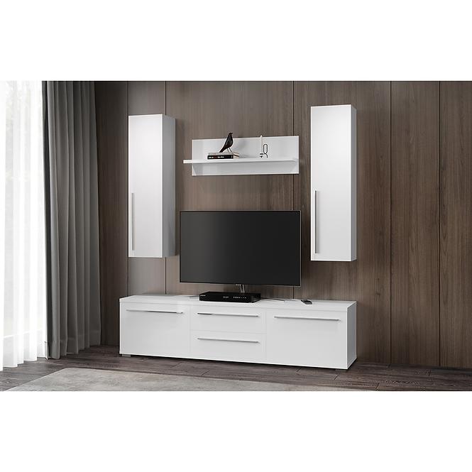 Szafka RTV Piano TV180-2K2F/PN-70/KA/70 lakierowane crystal white