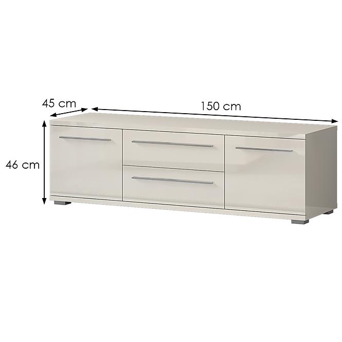 Szafka RTV Piano TV150-2K2F/PN-71/KA/71 lakierowane beige