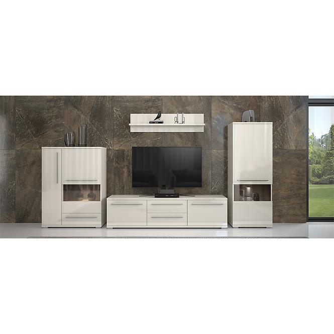 Szafka RTV Piano TV150-2K2F/PN-71/KA/71 lakierowane beige