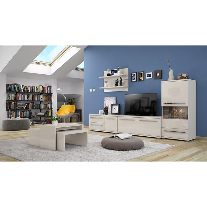 Szafka RTV Piano TV165-2K2F/PN-71/KA/71 lakierowane beige