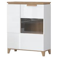 Witryna Brio K2S lakierowane pacific walnut/crystal white