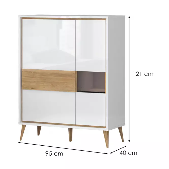 Witryna Vida-K2S lakierowane pacific walnut/crystal white