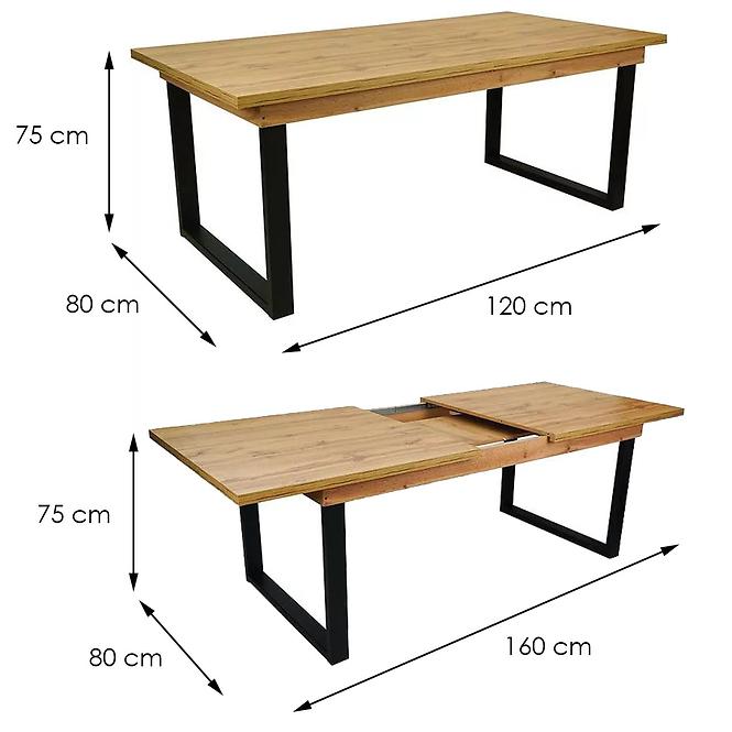 Stół rozkładany ST-10 120/160x80cm dąb wotan