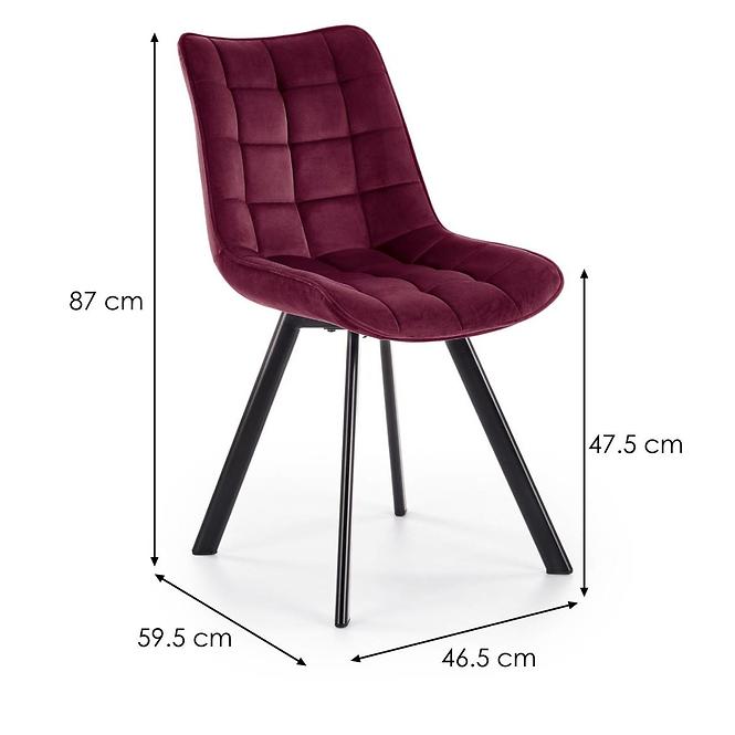 Krzesło W132 burgund nogi czarne