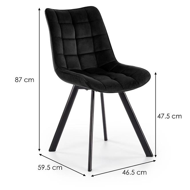 Krzesło W132 czarne nogi czarne