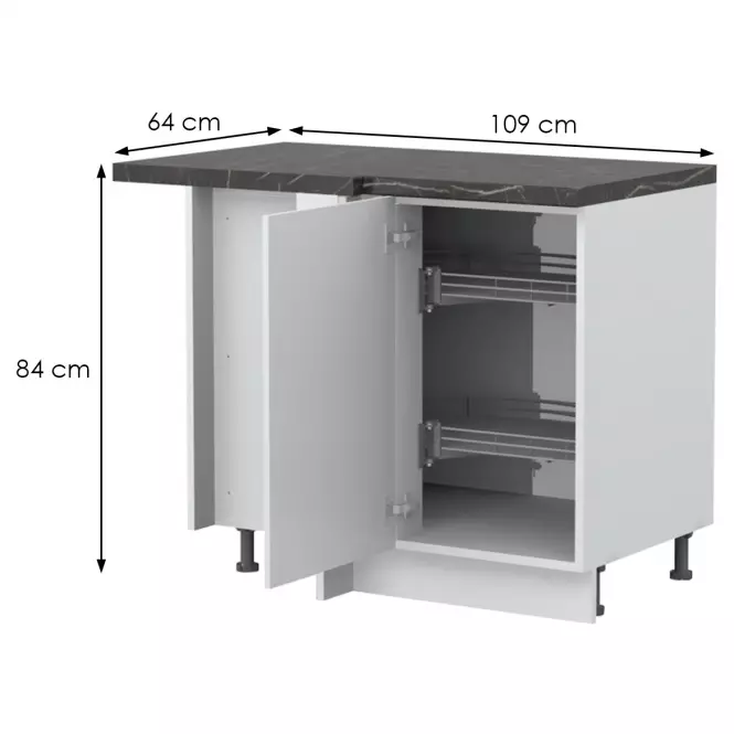 Szafka kuchenna Evia r-ug-1kza/4 pearl grey mat