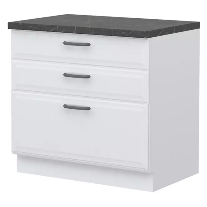 Szafka kuchenna Evia r-90-3f/4 3s standard pearl grey mat
