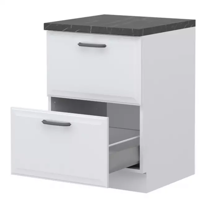 Szafka kuchenna Evia r-60-2mbox/4 2s pearl grey mat