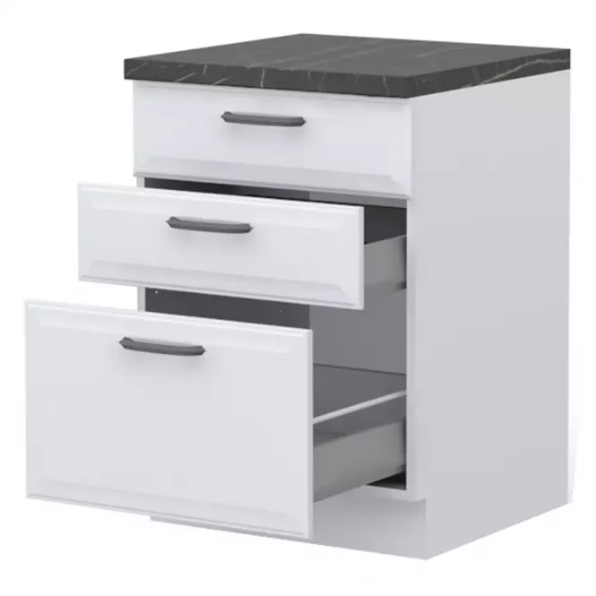 Szafka kuchenna Evia r-60-3mbox/4 3s pearl grey mat