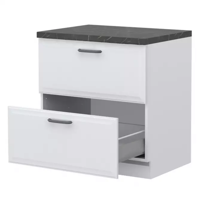 Szafka kuchenna Evia r-80-2mbox/4 2s pearl grey mat