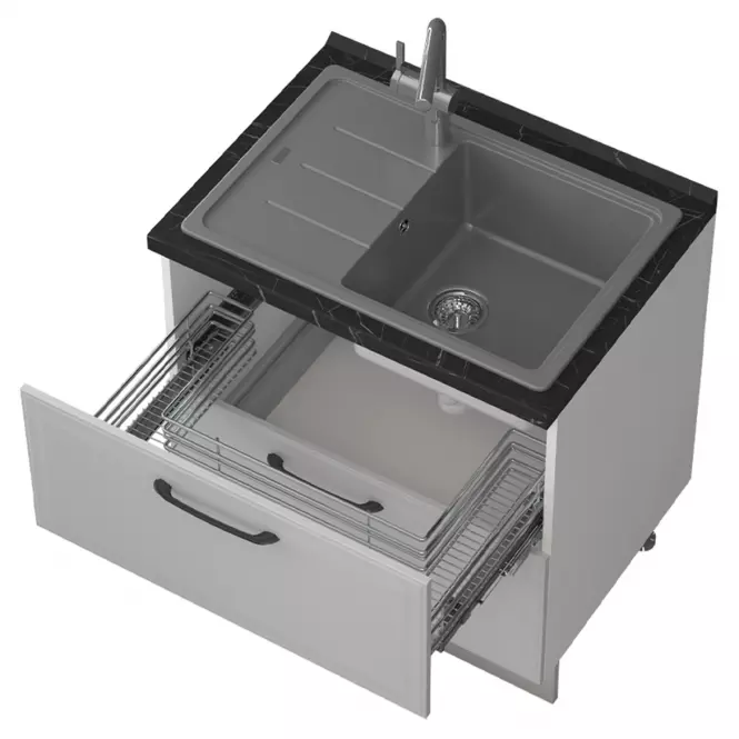 Szafka kuchenna Evia r-80-2mz/4 pearl grey mat