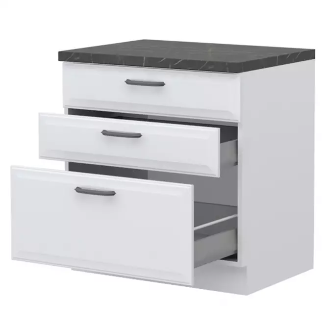 Szafka kuchenna Evia r-80-3mbox/4 3s pearl grey mat