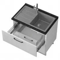 Szafka kuchenna Evia r-90-2mz/4 pearl grey mat