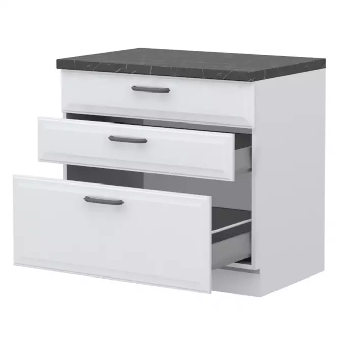 Szafka kuchenna Evia r-90-3mbox/4 pearl grey mat