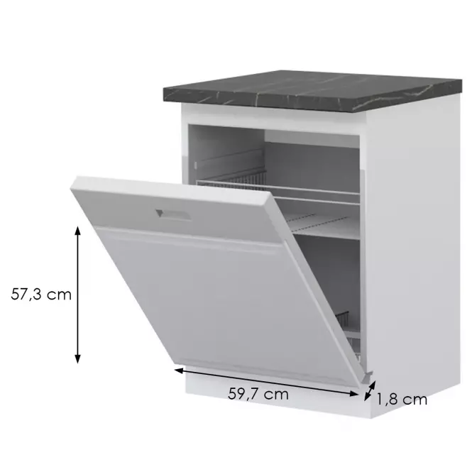 Front kuchenny Evia k60d/4 pearl grey mat,2