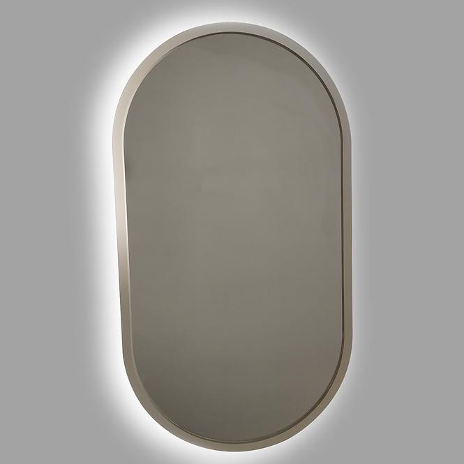 Lustro łazienkowe owalne z podświetleniem LED w białej ramie 50x90