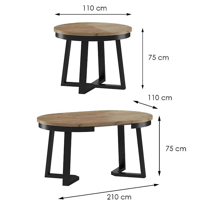 Stół rozkładany ST-17 110/210x110cm dąb wotan