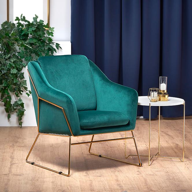 Fotel Soft 3 zielony/złoty