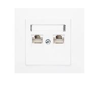 GPK-2L MILANO (BIAŁY) GNIAZDO KOMPUTEROWE RJ45 KAT. 5E PODWÓJN