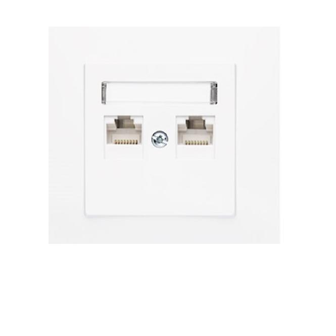 GPK-2L MILANO (BIAŁY) GNIAZDO KOMPUTEROWE RJ45 KAT. 5E PODWÓJN