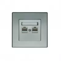 GPK-2L MILANO (SREBRNY MET.) GNIAZDO KOMPUTEROWE RJ45 KAT. 5E