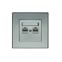 GPK-2L MILANO (SREBRNY MET.) GNIAZDO KOMPUTEROWE RJ45 KAT. 5E