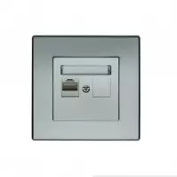 GPK-1L MILANO (SREBRNY MET.) GNIAZDO KOMPUTEROWE RJ45 KAT. 5E