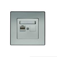 GPK-1L MILANO (SREBRNY MET.) GNIAZDO KOMPUTEROWE RJ45 KAT. 5E
