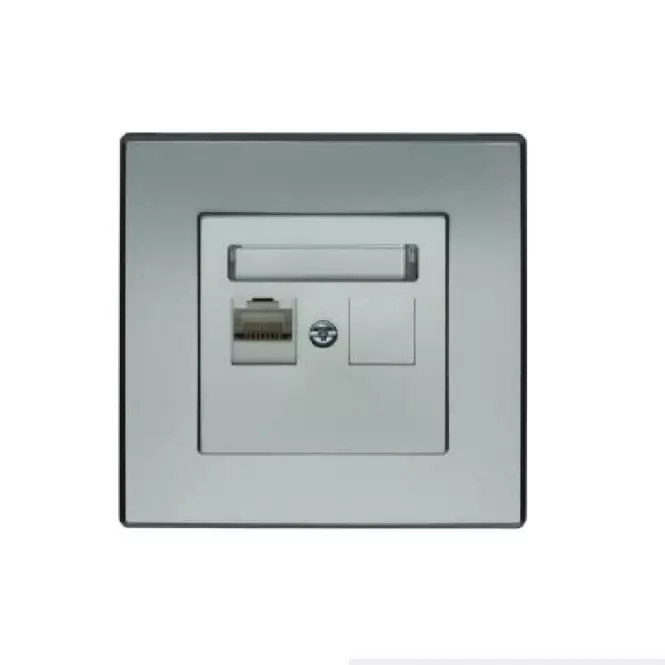 GPK-1L MILANO (SREBRNY MET.) GNIAZDO KOMPUTEROWE RJ45 KAT. 5E